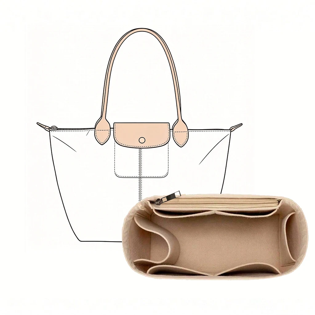 バッグ用オーガナイザー、フェルト製、ハンドバッグ用仕切り、女 - Cosmetic Bags のレビューと価格