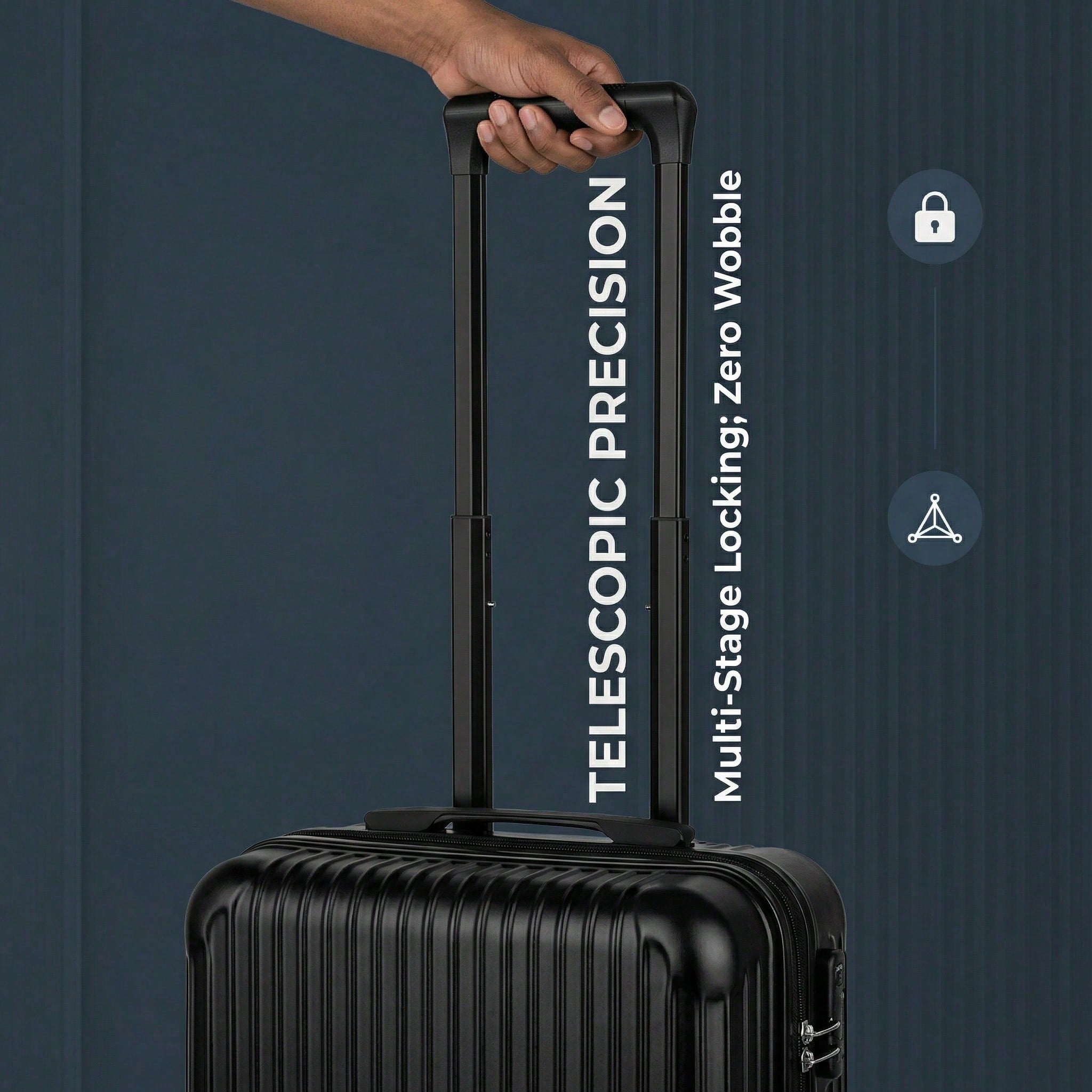 20インチのハードシェルキャリーオンスーツケース、黒の縦縞模 - Spinner Wheel Rolling Suitcase 20 Inch のレビューと価格