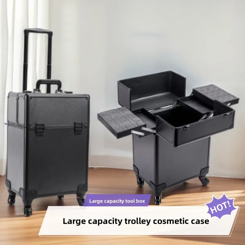 キャスター付きの化粧品収納ケース。大容量で多層構造。プロ仕様 - Luggage のレビューと価格