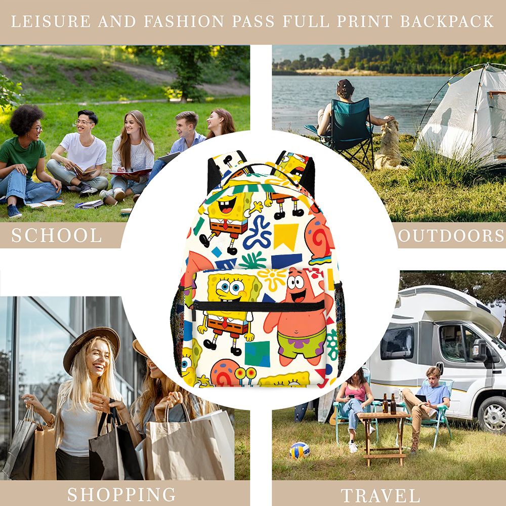かわいいスポンジボブとパトリック・スターの全面プリントバック - Backpacks のレビューと価格